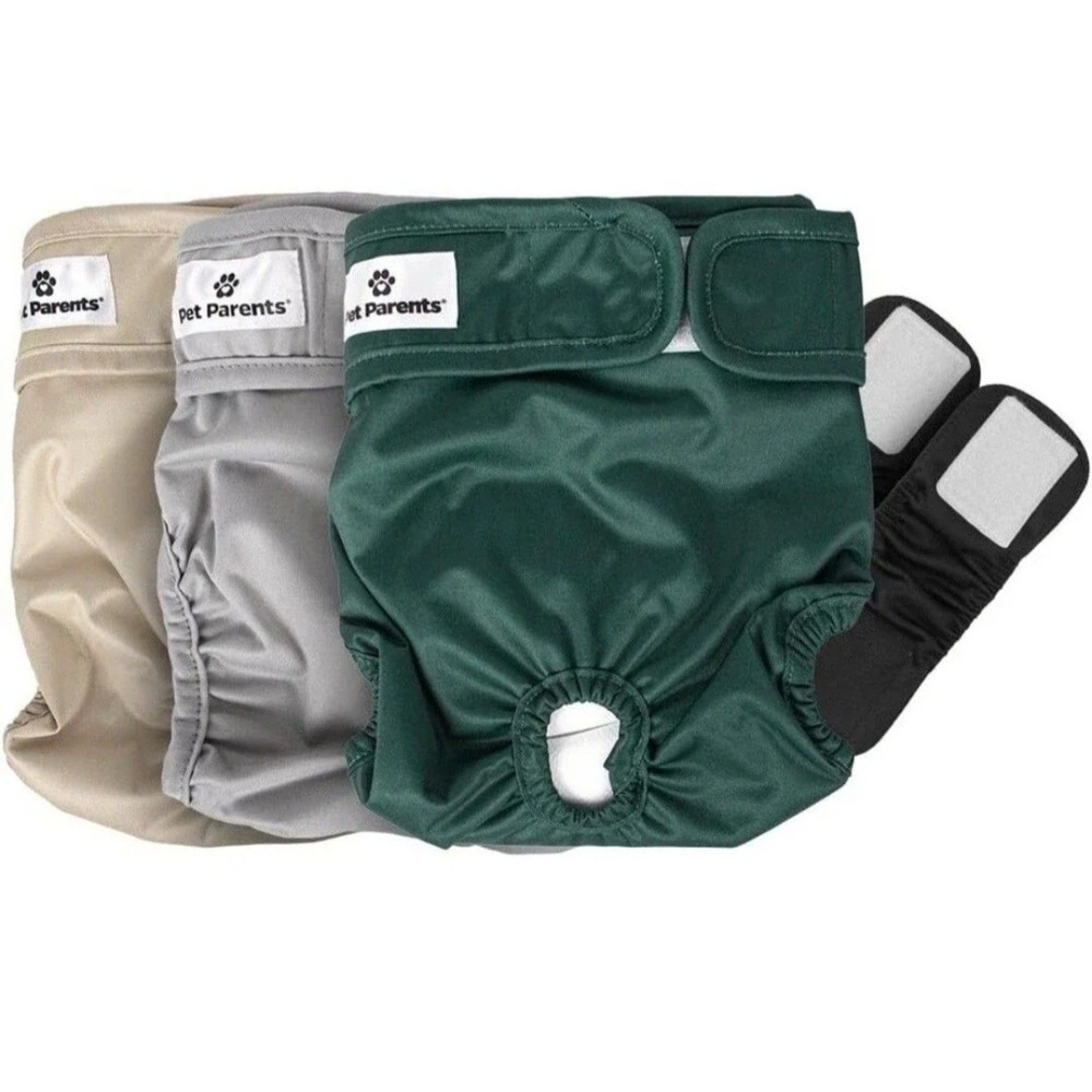 Pet Parents Washable Dog Diapers 3 Pack XS Spruce
